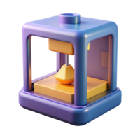 dynamic radiant D printer creating an object with Transparent Background studio quality png