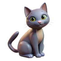 acclaimed classic Cat sitting and looking forward, with Transparent Background premium png