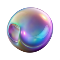 bold spectacular Photorealistic, ultra-detailed isolated cutout of a single, levitating, soap bubble with swirling iridescent colors with Transparent Background impeccable png