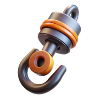 dramatic exceptional Concept art style, isolated cutout of a high-tech grappling hook with retractable cable with Transparent Background png