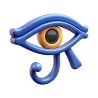 dynamic stunning Ultra-detailed, hyper-specific concept art style render of a single Egyptian Eye of Horus amulet, isolated cutout with Transparent Background genuine png