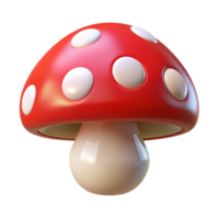 enchanting dreamy renaissance Mushroom with red cap and white spots with Transparent Background high quality png