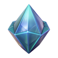 dramatic standout Concept art style, isolated cutout of a single, translucent, bioluminescent fractal crystal with Transparent Background png