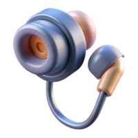dramatic vibrant Ultra-detailed, photorealistic concept art of a single, wired earbud with bio-sensor with Transparent Background perfect clarity png