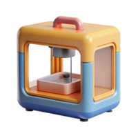 breathtaking whimsical avant-garde D printer printing a small object, with Transparent Background masterfully captured png