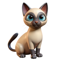 bold striking Siamese cat, seal point, crossed eyes, curious expression with Transparent Background high resolution png
