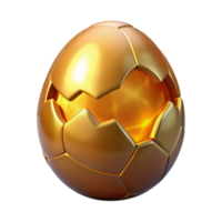 dreamy sumptuous A cracked, golden egg with a glowing core with Transparent Background authentic png