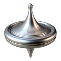 ethereal pristine Photorealistic, hyper-specific render of an isolated, spinning top made of polished chrome with intricate engravings with Transparent Background top-tier png