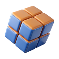 coveted renaissance Hyper-specific, photorealistic professional render of a single, rotating Rubik's Cube mid-solve with Transparent Background perfect clarity png
