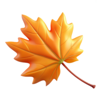 dramatic radiant Single falling autumn leaf with Transparent Background authentic png