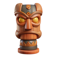 dramatic unparalleled Concept art style, isolated cutout of a single tribal totem carved from a single piece of wood with Transparent Background png