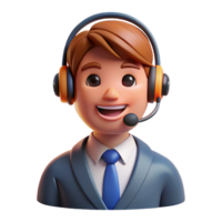 alluring exceptional Smiling customer service representative with a headset, with Transparent Background png