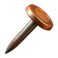 dramatic surreal Photorealistic, ultra-detailed, isolated cutout of a single, rusted, iron nail Hyper-specific texture and color with Transparent Background high quality png