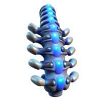 beautiful nostalgic bohemian Cybernetic spine with glowing nodes with Transparent Background professional png
