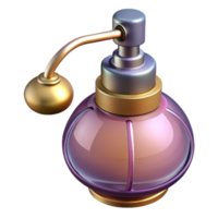 alluring energetic nordic Isolated cutout, ultra-detailed, hyper-specific, concept art style vintage perfume bottle with atomizer with Transparent Background authentic png