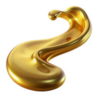 ethereal stunning A flowing stream of liquid gold with Transparent Background original png