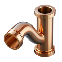 beautiful mysterious avant-garde Plumbing pipe, copper tubing, with Transparent Background flawless png