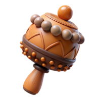 dreamy striking Concept art style, isolated cutout of a single tribal ceremonial rattle made of dried gourds and filled with pebbles with Transparent Background authentic png