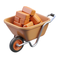 bold glorious Wheelbarrow filled with bricks with Transparent Background luxury png