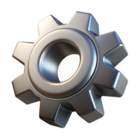 breathtaking romantic abstract Hyper-specific, photorealistic professional render of a single, rotating, metallic gear with intricate teeth with Transparent Background expertly shot png