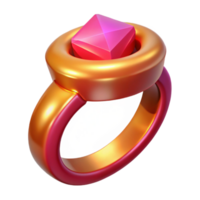 exemplary victorian A magical ring with a large ruby, with Transparent Background high resolution png