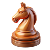 exquisite abstract Hyper-specific, professional render of a single, polished, wooden chess piece, the knight, isolated cutout with Transparent Background 8K png