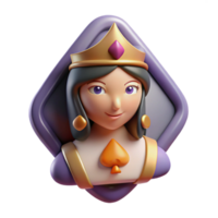 dazzling avant-garde Concept art style, isolated cutout, hyper-specific Art Nouveau playing card, Queen of Spades, stylized figure with Transparent Background fine detail png