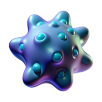 exquisite geometric Hyper-specific, professional render, isolated cutout of a single, bioluminescent space amoeba, concept art style with Transparent Background premium png