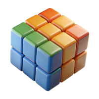 tirar o fôlego orgânico hiperespecífico, profissional render do uma solteiro, levitando, rubik's cubo com cada quadrado exibindo uma diferente humano emoção isolado Cortar fora com transparente fundo afiado png