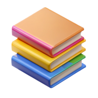 breathtaking surreal A stack of colorful books, isometric view with Transparent Background high quality png