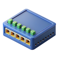 elegant distinctive A network switch, with multiple ports with Transparent Background png