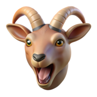dramatic minimalist Concept art style, hyper-specific, isolated cutout of a single Chimera head goat, bleating with Transparent Background impeccable png