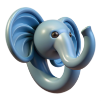 alluring romantic art deco Elephant trunk curled upwards with Transparent Background expertly shot png