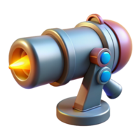 alluring intense contemporary Hyper-specific, concept art style, isolated cutout, professional render of a single, advanced laser cannon with Transparent Background ultra HD png