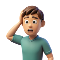 dramatic quintessential Confused man, scratching head, furrowed brow, with Transparent Background png