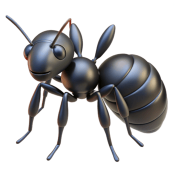 lockande eftersökt hyperspecifik, professionell framställa av en enda, myra, svart och segmenterad med transparent bakgrund png