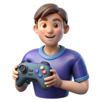 dazzling retro Gamer with controller with Transparent Background high quality png