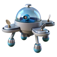 dynamic stunning Concept art style, hyper-specific, professional render, isolated cutout of a single, robotic space drone with Transparent Background perfect clarity png