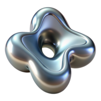 dazzling urban Concept art style, isolated cutout of a single, morphing, abstract shape made of liquid metal with Transparent Background detailed png