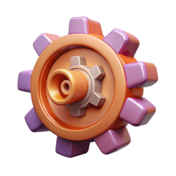 dramatic tropical Concept art style hyper-specific isolated cutout of a single intricate clockwork mechanism with gears and springs with Transparent Background authentic png