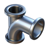 beautiful coveted Professional render of a hyper-specific, isolated, industrial style metal pipe fitting with Transparent Background png