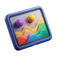 dramatic calm contemporary A tablet, displaying a colorful image with Transparent Background crisp png