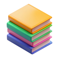 bold radiant A stack of colorful books, isometric view with Transparent Background high quality png