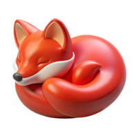 alluring inspired Concept art style isolated cutout of a single red fox Vulpes vulpes kit, curled up sleeping, with Transparent Background png