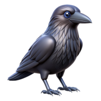 distinctive art deco A single, realistic raven with glossy feathers, with Transparent Background premium png