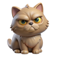 breathtaking remarkable A grumpy Persian cat with flattened ears with Transparent Background png