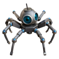 distinguished art deco Robotic spider drone, multiple legs, camera lens with Transparent Background gallery standard png