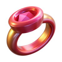 calm glorious A magical ring with a large ruby, with Transparent Background impeccable png
