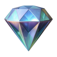 ethereal picturesque Photorealistic, ultra-detailed isolated cutout of a single, levitating, faceted diamond with internal refractive light patterns with Transparent Background artisan png