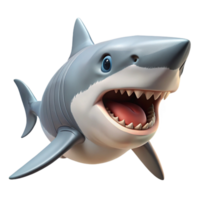 breathtaking ethereal bohemian Shark, great white, open mouth, with Transparent Background sharp png